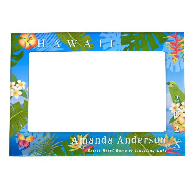 Tropical Paradise Travel Memories Sea Magnetic Frame (Front)