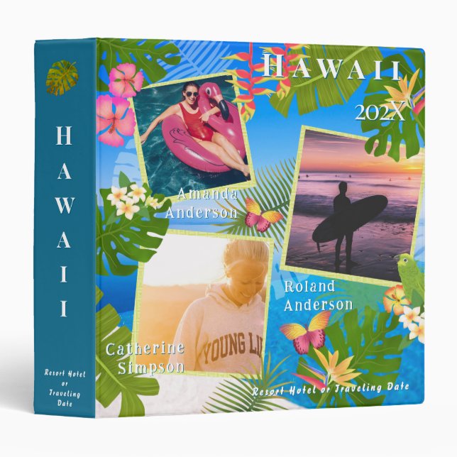 Tropical Paradise Travel Memory Photo Sea 3 Ring Binder (Front/Spine)