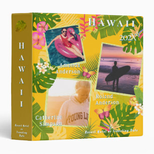 Tropical Paradise Travel Memory Photo Yellow 3 Ring Binder