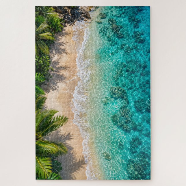 Tropical Paradise Turquoise Ocean Puzzle (Vertical)