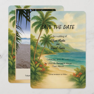 Tropical Paradise Watercolor Save the Date