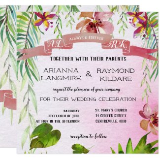 Tropical Paradise Wedding Fantasy Invitation