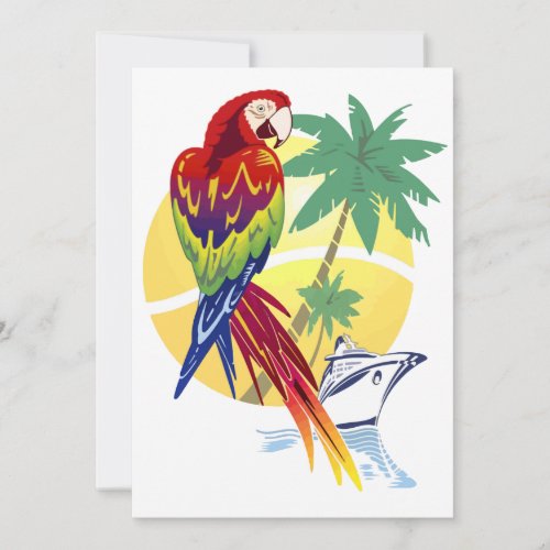 Tropical Paradise with Macaw and Cruise Ship Personalized Announcements