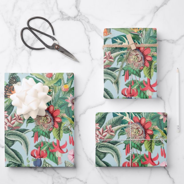 Tropical Paradise Wrapping Paper Sheets (Front)