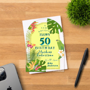 Tropical Paradise Yearly Birthday Card Acrylic Invitations