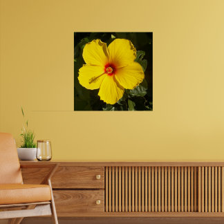 Tropical Paradise Yellow Hibiscus Flower Matte Poster