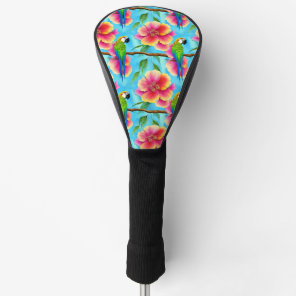 Tropical Parrot and Flower Pattern  Golf Head Cover