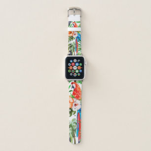 Tropical parrot apple watch band