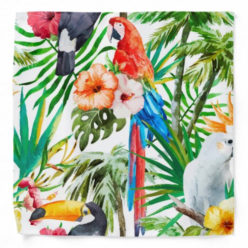 Tropical parrot bandana