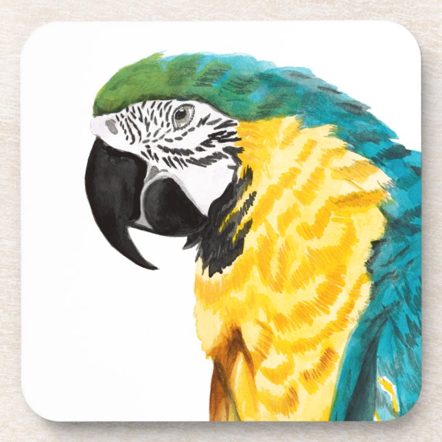 Tropical Parrot Bird Drink Coaster (Front)