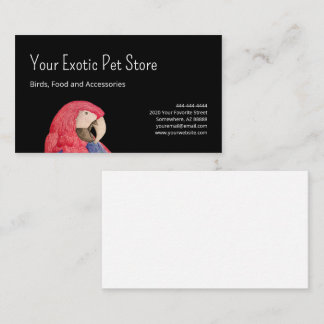 Tropical Parrot Bird Macaw Pet Store Back Business Card