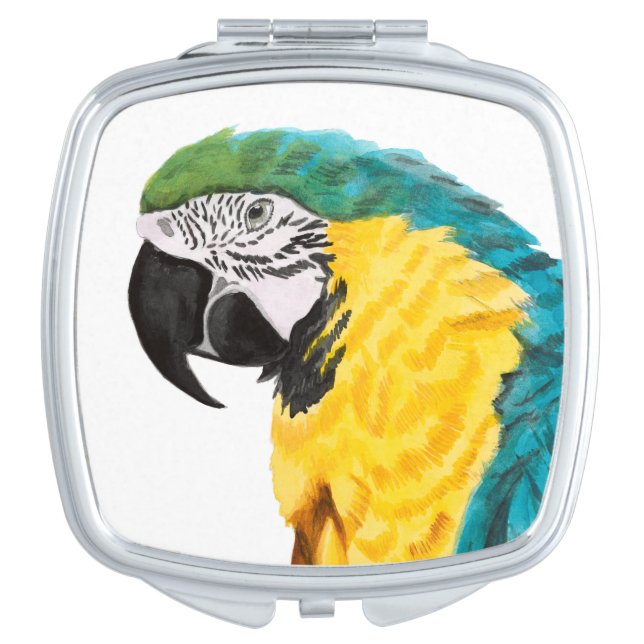 Tropical Parrot Bird Makeup Mirror (Front)