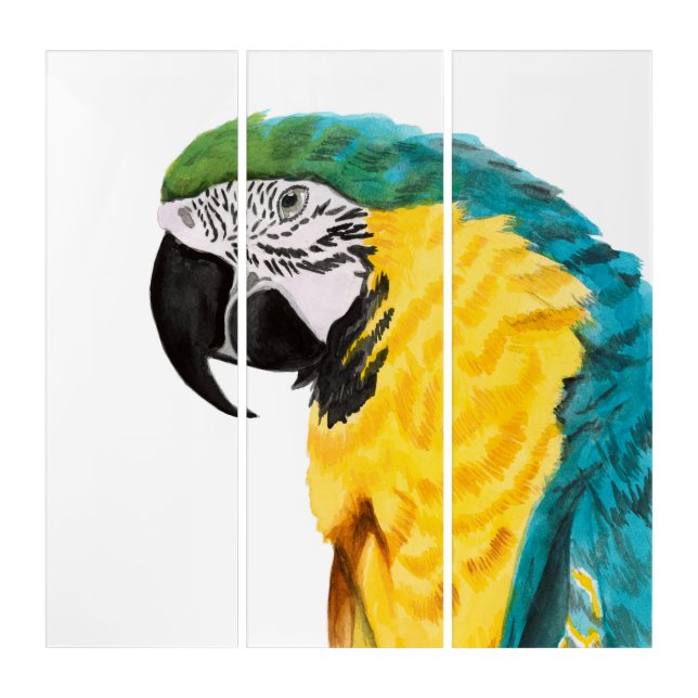 Tropical Parrot Bird Triptych (Front)