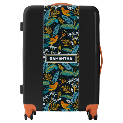 Tropical Parrot Birds  Colorful Leaves Pattern Luggage
