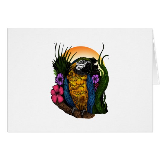 Tropical Parrot Cards (Front Horizontal)