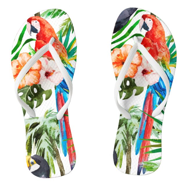 Tropical parrot flip flops (Footbed)
