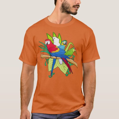 Tropical Parrot Gift Product Pet Parrots Bird Maca T_Shirt