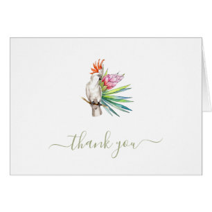 Tropical Parrot Island Wedding Thank You Cards