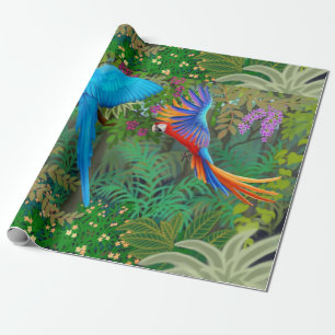 Tropical Parrot Jungle Wrapping Paper