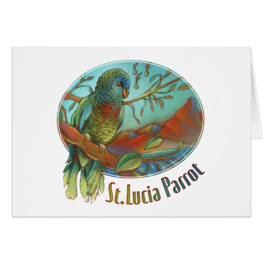 Tropical Parrot of St Lucia Cards (Front Horizontal)