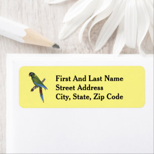 Tropical Parrot Painting for Bird or Beach Lovers Label