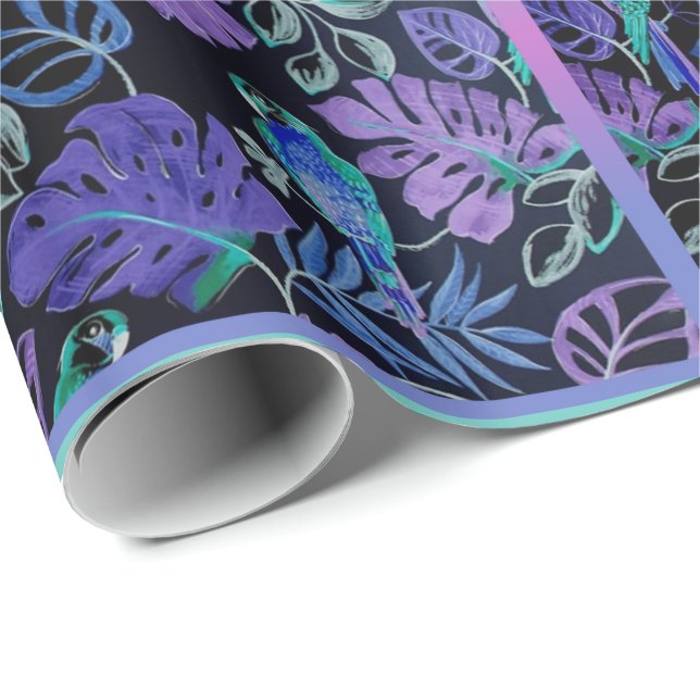 Tropical Parrot Paradise Wrapping Paper (Roll Corner)
