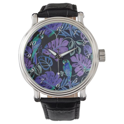 Tropical Parrot Paradise Wrist Watch