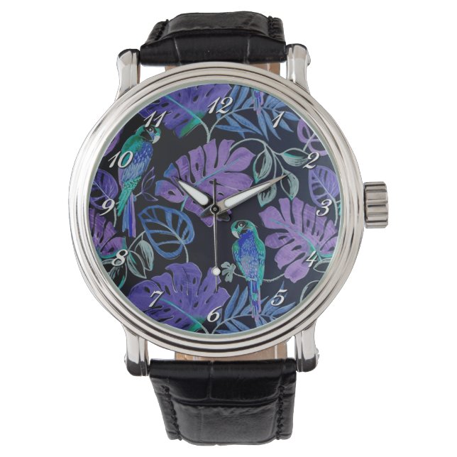 Tropical Parrot Paradise Wrist Watch (Front)