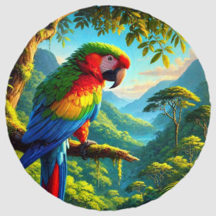 Tropical Parrot Round Beach Towel Beach Towel