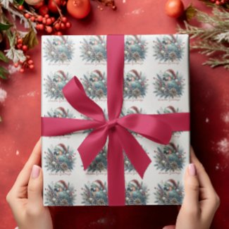 Tropical Parrot Seasons Greetings Christmas 