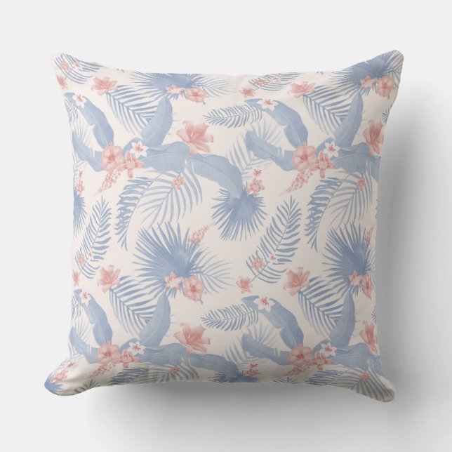 Tropical Parrot Theme Throw Pillow (Front)