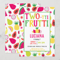 Tropical Parrot Tutti Frutti Fruit Birthday Party Invitation