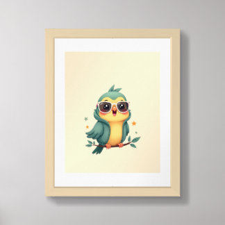 Tropical Parrot Wood Framed Kids Room | Gallery Art