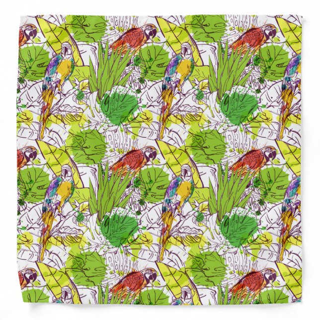 Tropical Parrots Bandana (Front)