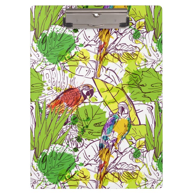 Tropical Parrots Clipboard (Front)