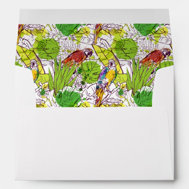Tropical Parrots Envelope (Back (Bottom))