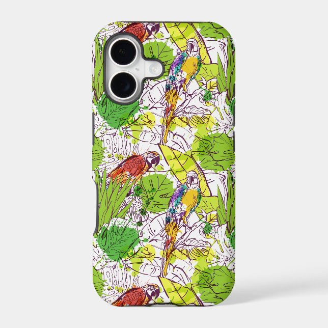 Tropical Parrots Iphone Case (Back)