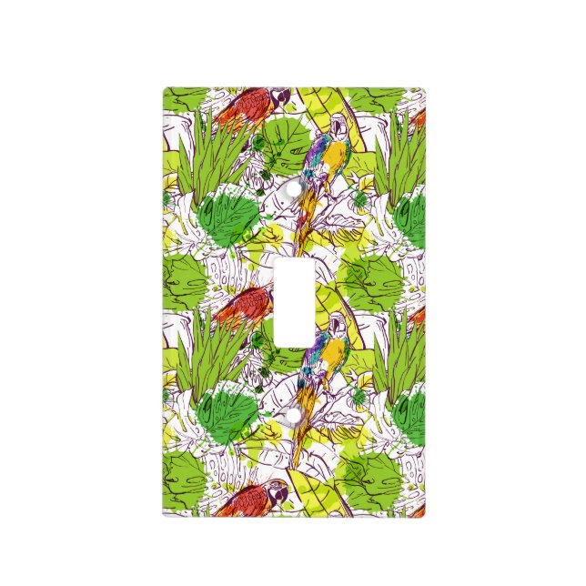 Tropical Parrots Light Switch Cover (Front)