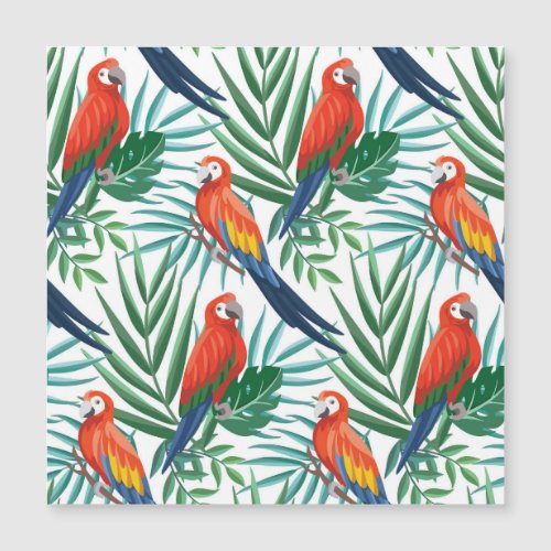 Tropical Parrots Lush Palm Seamless