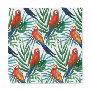 Tropical Parrots: Lush Palm Seamless Bandana
