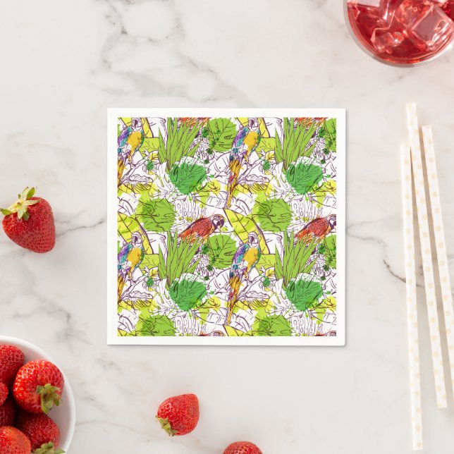 Tropical Parrots Napkins (Insitu)