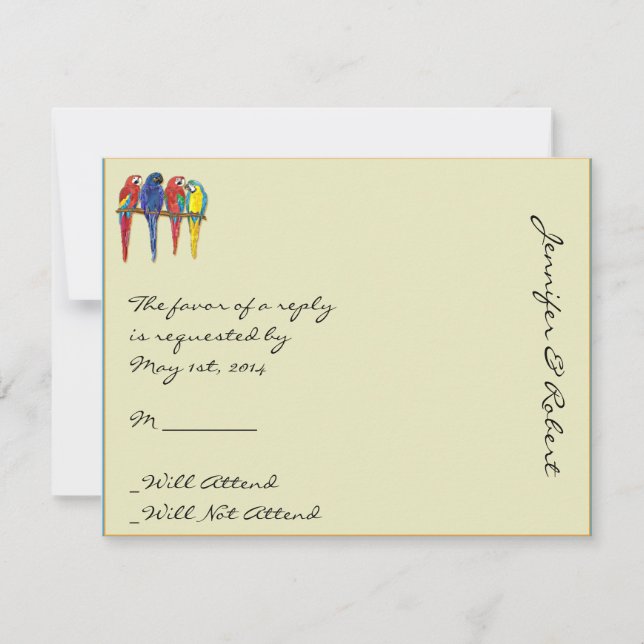 Tropical Parrots Response Card (Front)