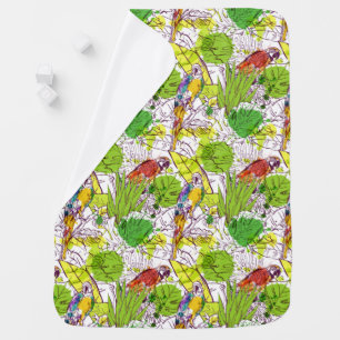 Tropical Parrots Stroller Blanket