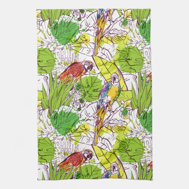 Tropical Parrots Towel (Vertical)