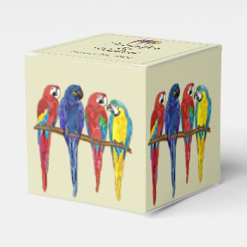 Tropical Parrots Wedding Favor Boxes by NoteableExpressions at Zazzle