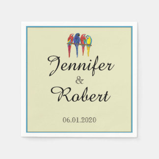 Tropical Parrots Wedding Napkins