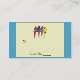 Tropical Parrots Wedding Place Cards