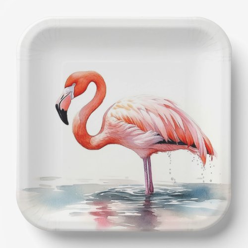 Tropical Party Flamingo Paper Plates