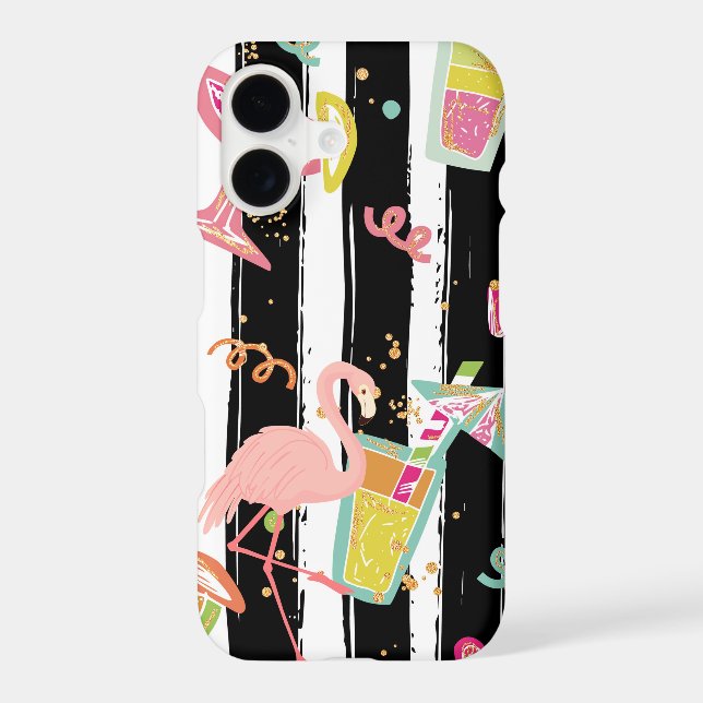 Tropical Party Fun Flamingo iPhone Case (Back)