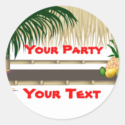 Tropical Party Tiki Hut Sticker 2